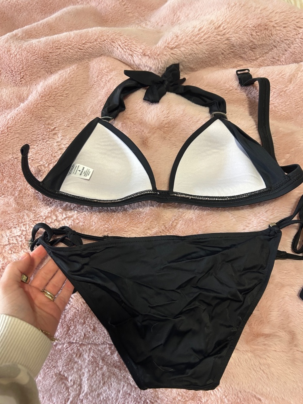 VENUS Black Two-Piece Bikini Set with silver Accents - Picture 4 of 6